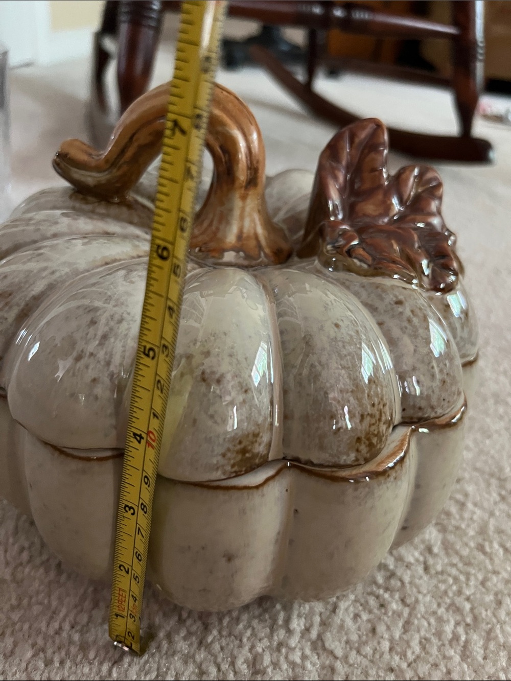 Ceramic Pumpkin with Lid- - Picture 6 of 7